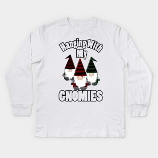 Hanging With My Gnomies Black Kids Long Sleeve T-Shirt